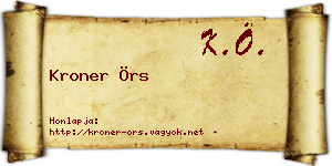 Kroner Örs névjegykártya