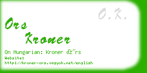ors kroner business card